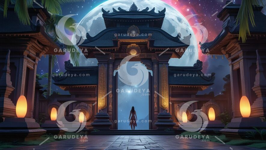 Balinese Gate Wall Art – Cosmic Portal Decor