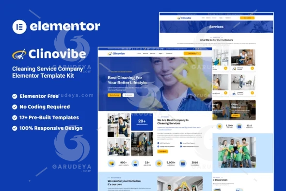 Clinovibe – Cleaning Service Company Elementor Template Kit
