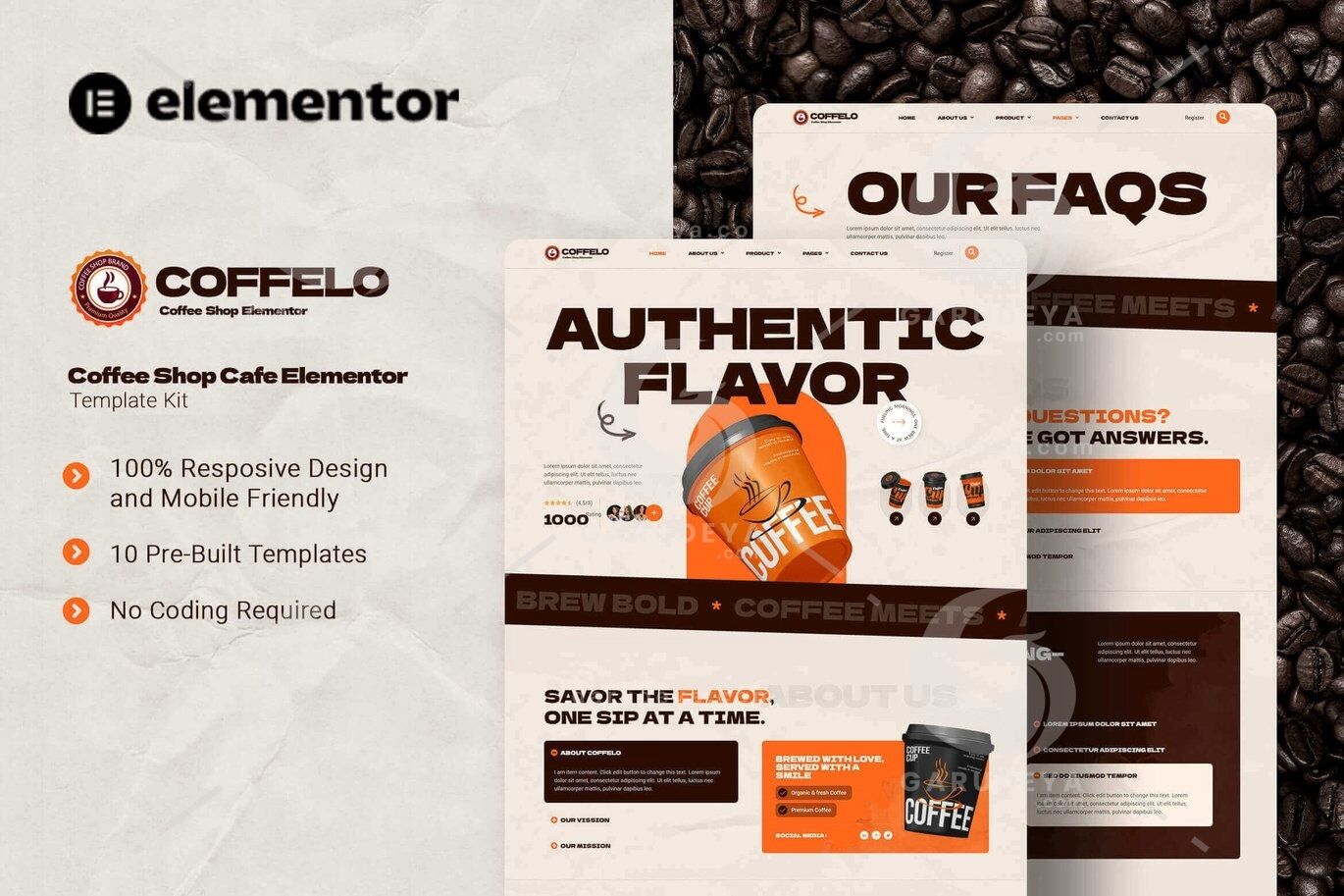 Coffelo - Coffee Shop Cafe Elementor Template Kit