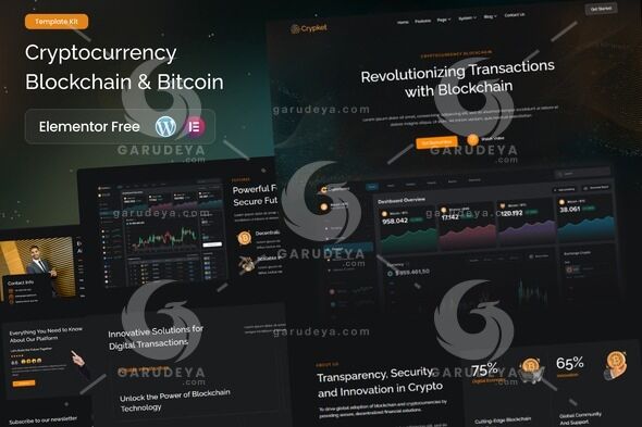 Crypket - Cryptocurrency Blockchain & Bitcoin Elementor Template Kit