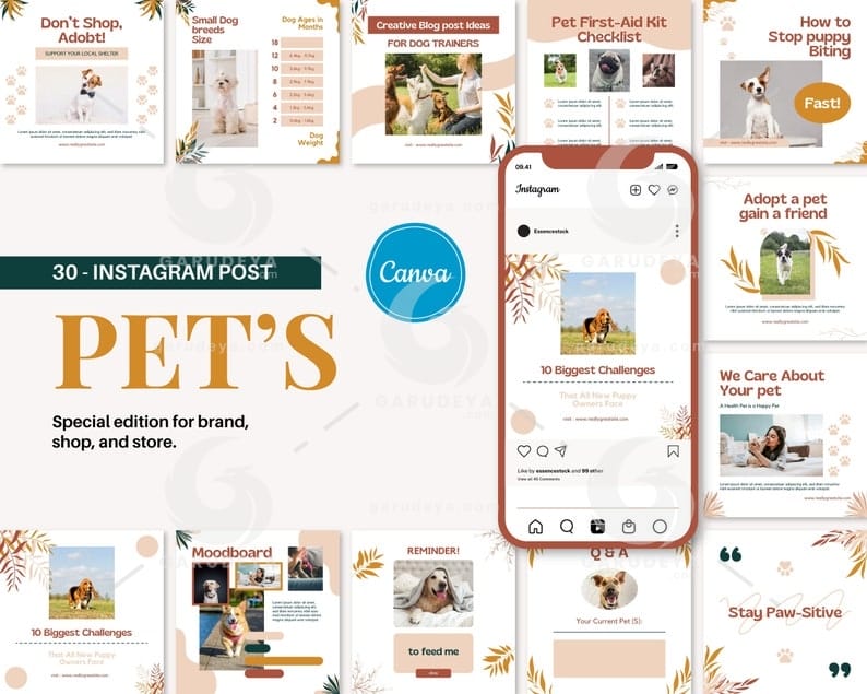 Editable Canva Template – PETS INSTAGRAM TEMPLATE