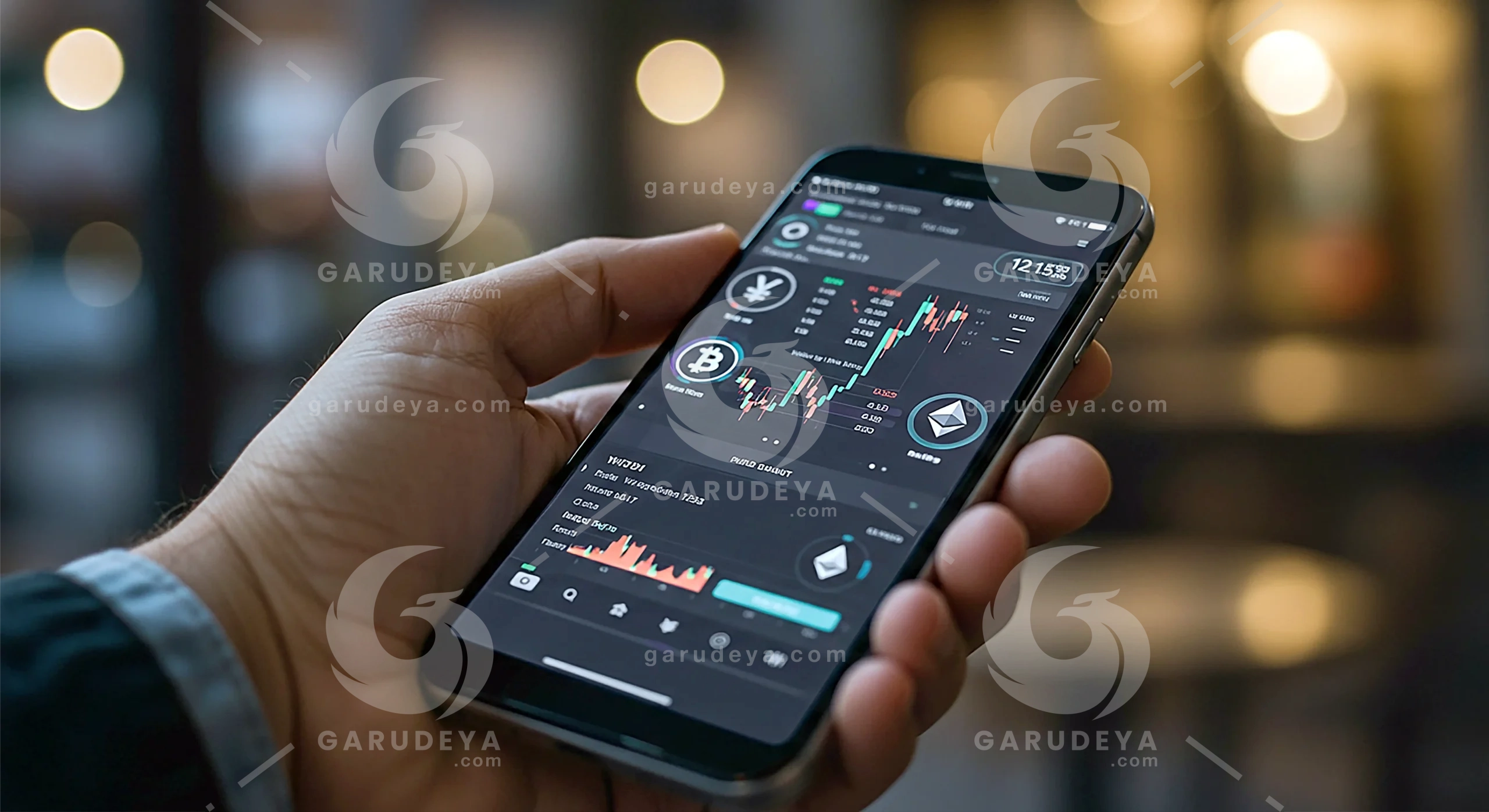 Hand Holding Phone – Crypto Trading Screen