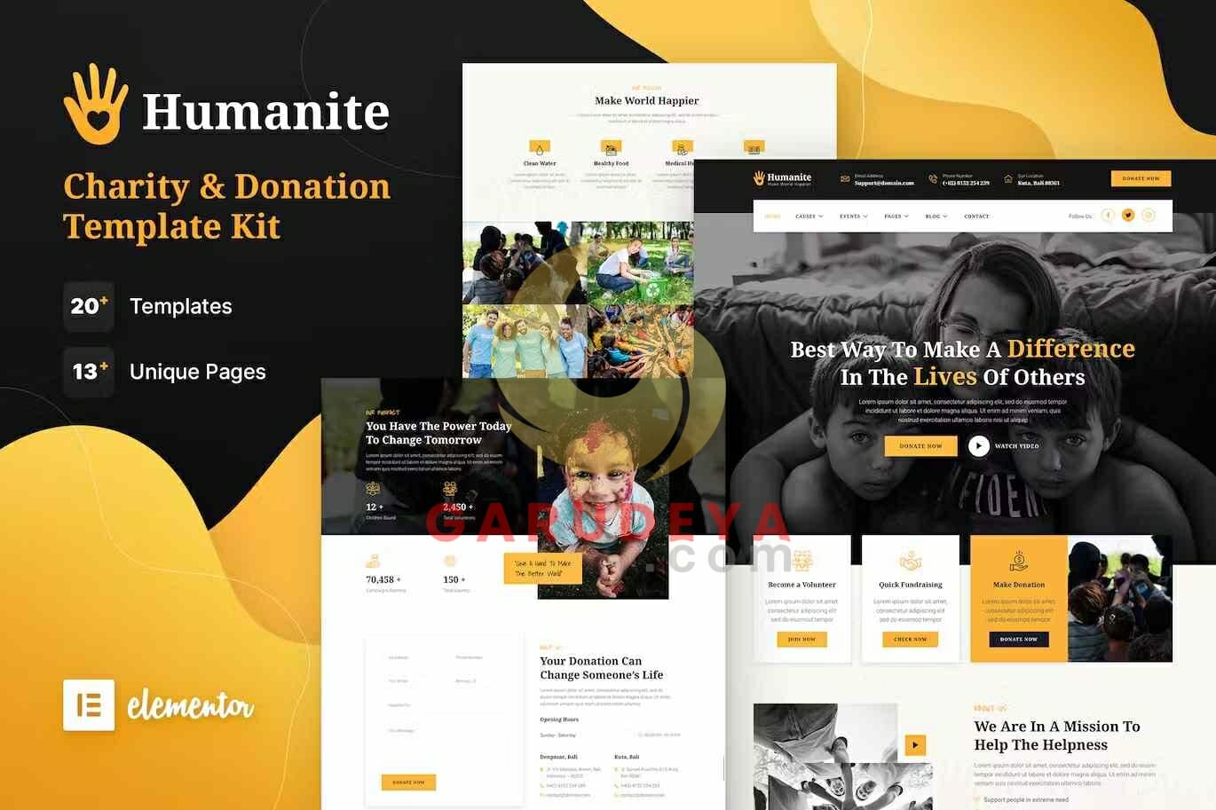 Humanite – Charity & Donation Elementor Template Kit