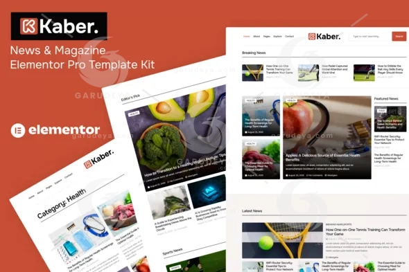 Kaber - News & Magazine Elementor Pro Template Kit