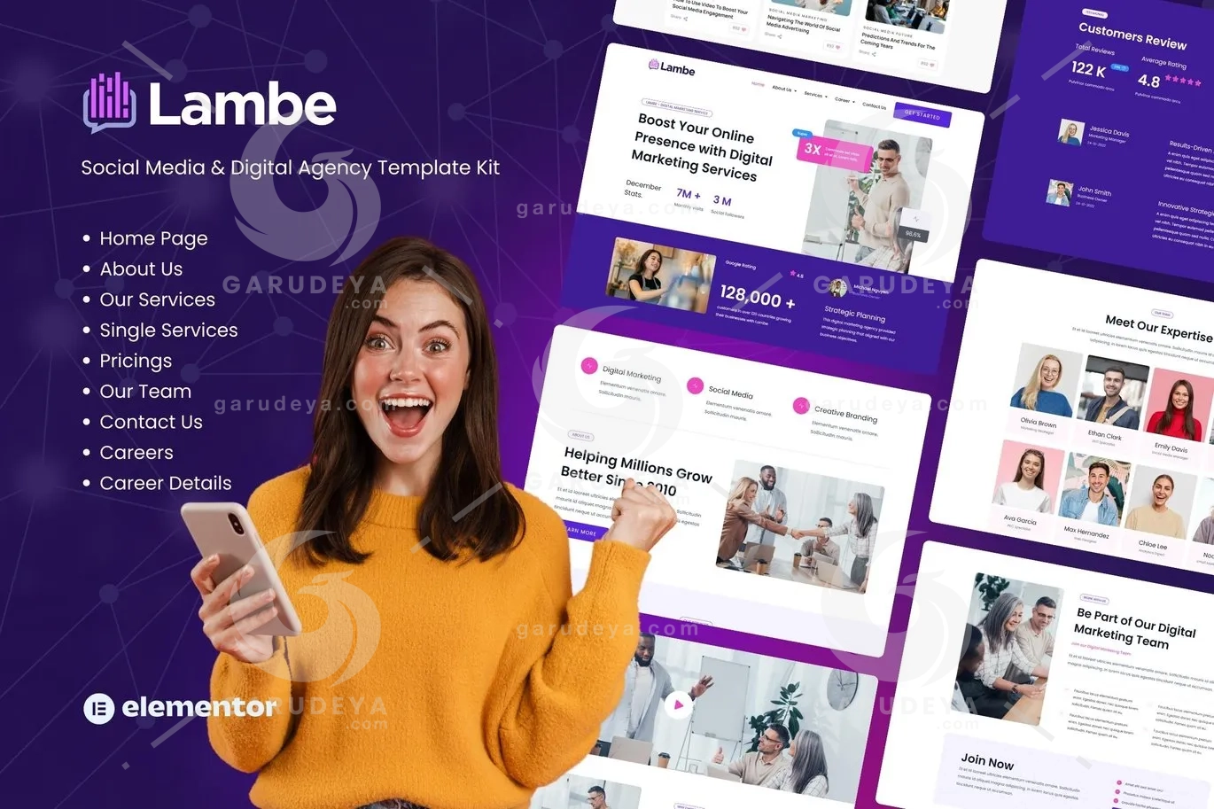 Lambe - Digital Marketing Agency Elementor Template Kits