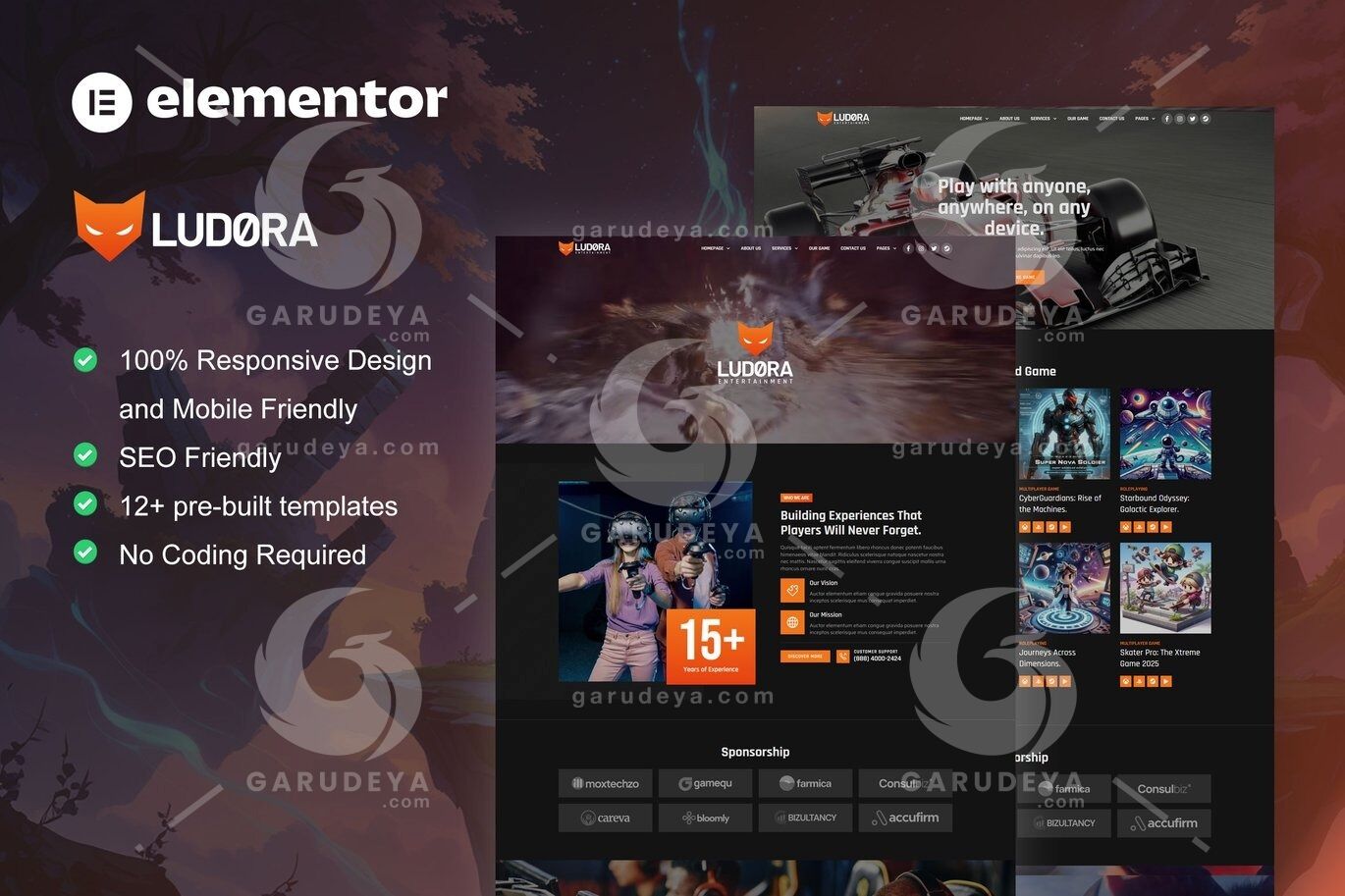 Ludora - Game Developer & Studio Elementor Pro Template Kit