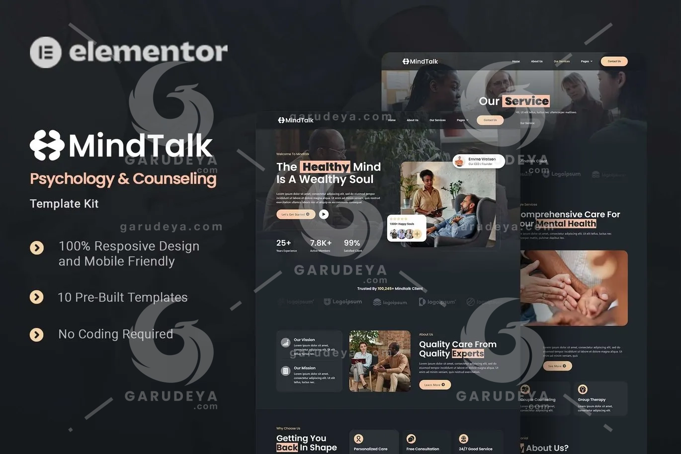 MindTalk - Psychology & Counseling Elementor Template Kit