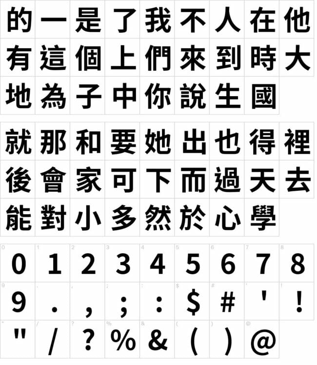 Noto Sans Traditional Chinese Font