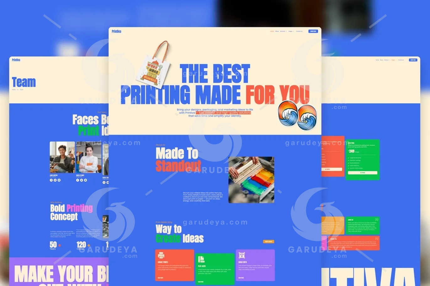 Printiva - Modern Colorful Printing Service Company Elementor Template Kit
