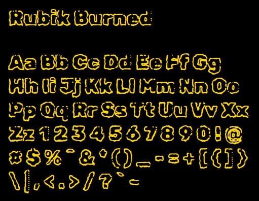 Rubik Burned Font