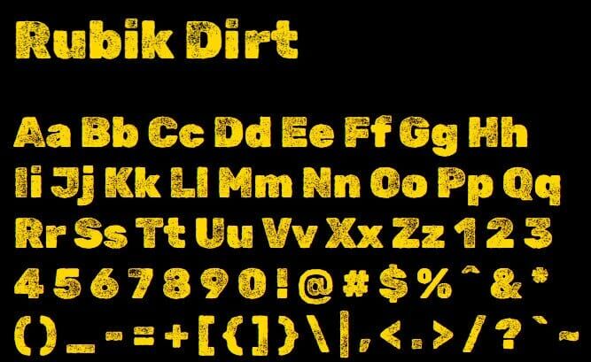 Rubik Dirt Font