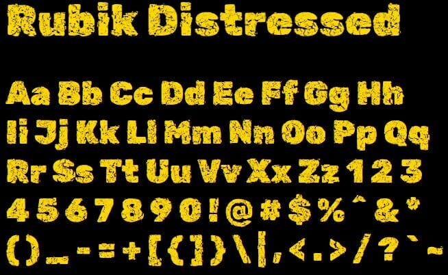 Rubik Distressed Font