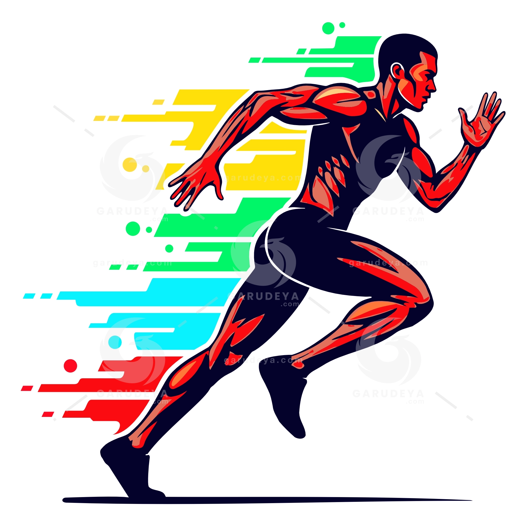 Running Athlete Vector Silhouette Illustration