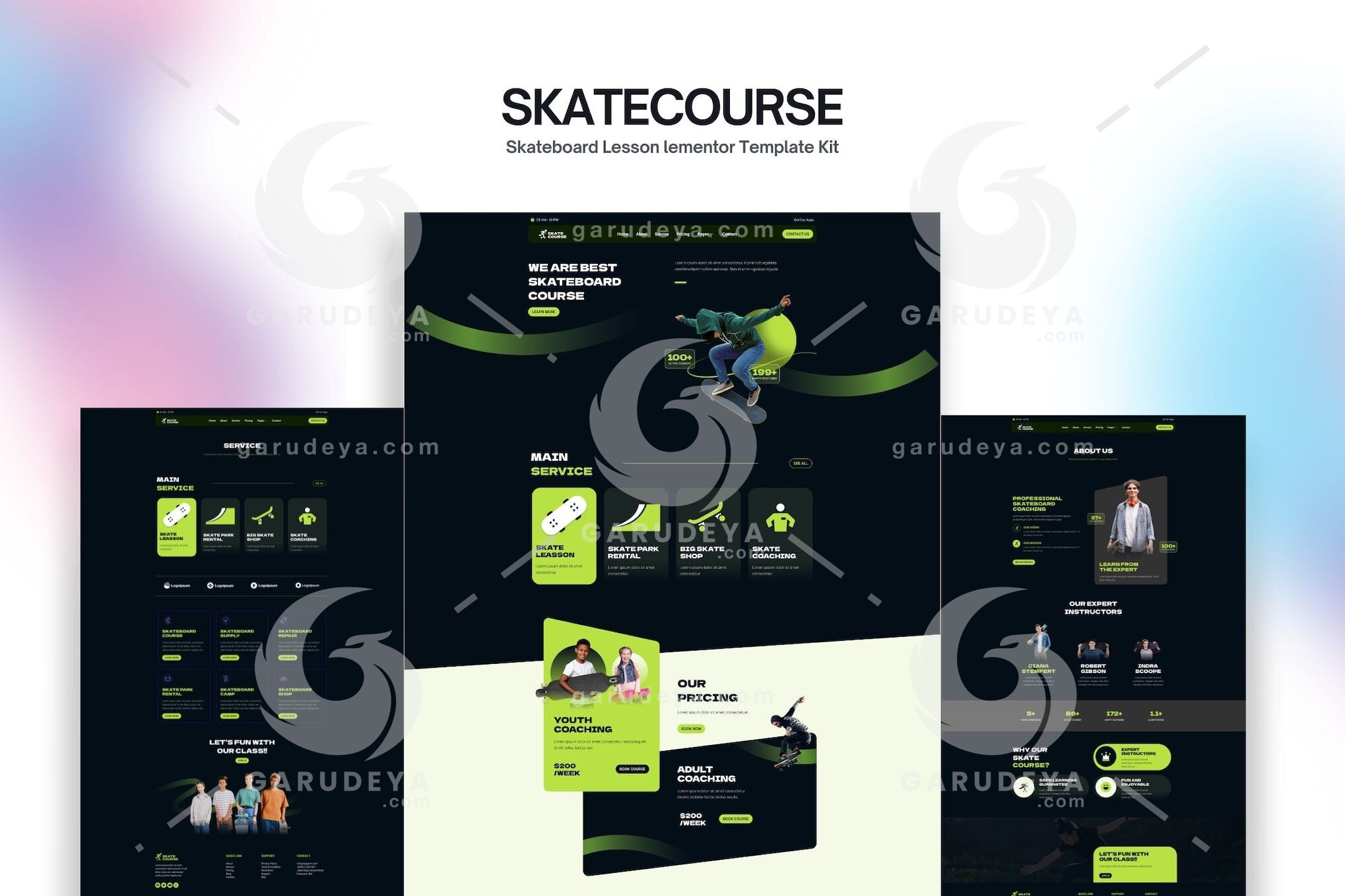 Skatecourse - Skateboard Lesson Elementor Kit