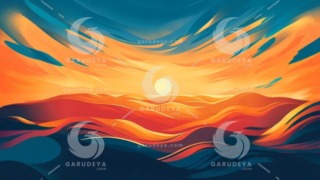 The Beauty of the Desert Sunset - illustration