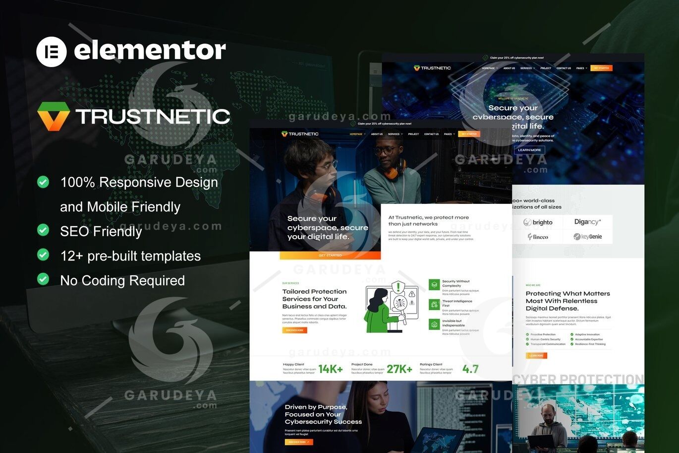 Trustnetic - Cyber Security Services Elementor Pro Template Kit