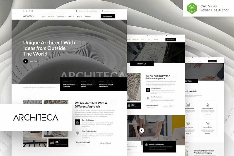 Architeca – Architecture Agency & Interior Design Elementor Template Kit