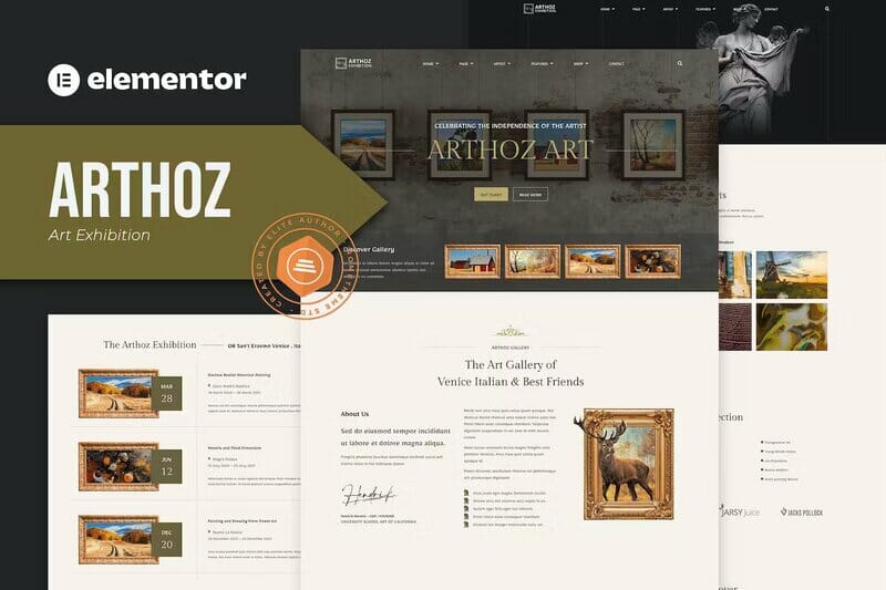 Arthoz - Art Exhibition Elementor Template kit