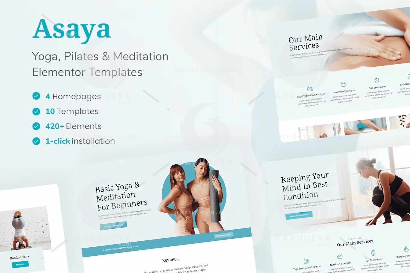 Asaya - Yoga & Meditation Elementor Kit