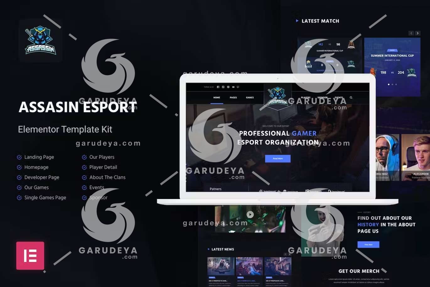 Assasin - eSport & Gaming Elementor Template Kit