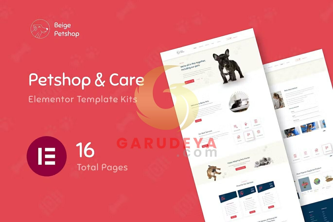 Beige - Pet Shop Woocommerce Elementor Template Kit