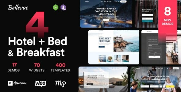 Bellevue - Hotel + Bed and Breakfast Booking Calendar Theme