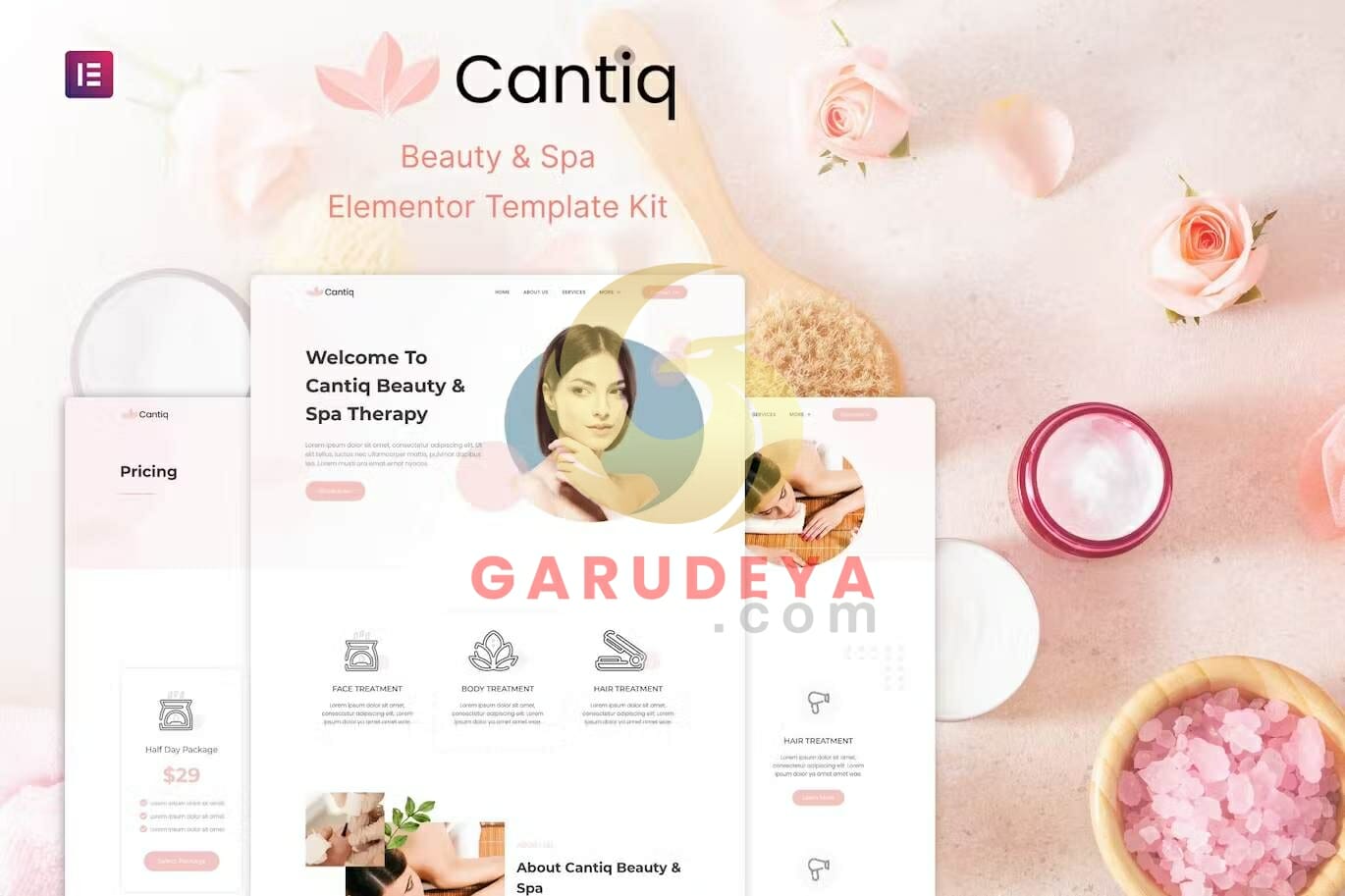 Cantiq - Beauty Spa Salon Therapy Elementor Template Kit