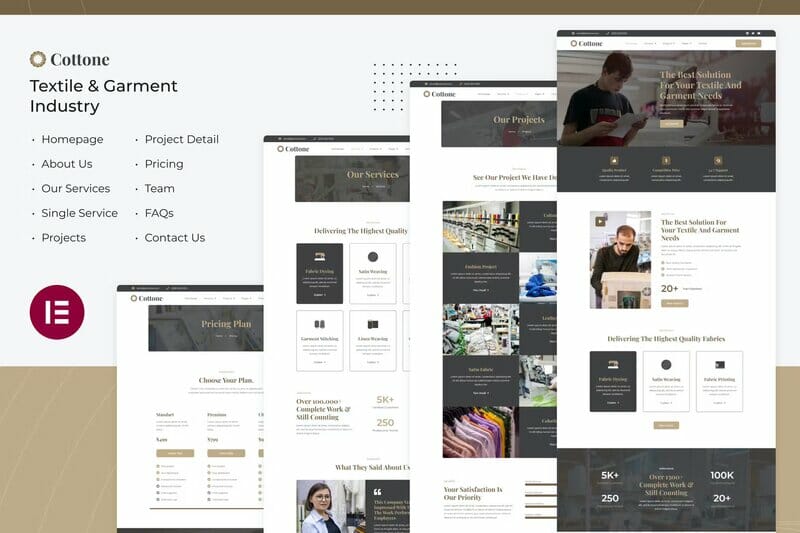 Cottone - Textile & Garment Industry Elementor Template Kit