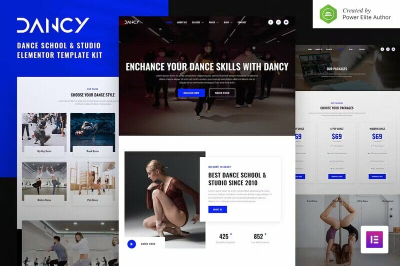 Dancy – Dance School & Studio Elementor Template Kit