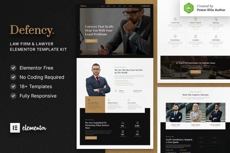 Defency – Law Firm & Lawyer Elementor Template Kit