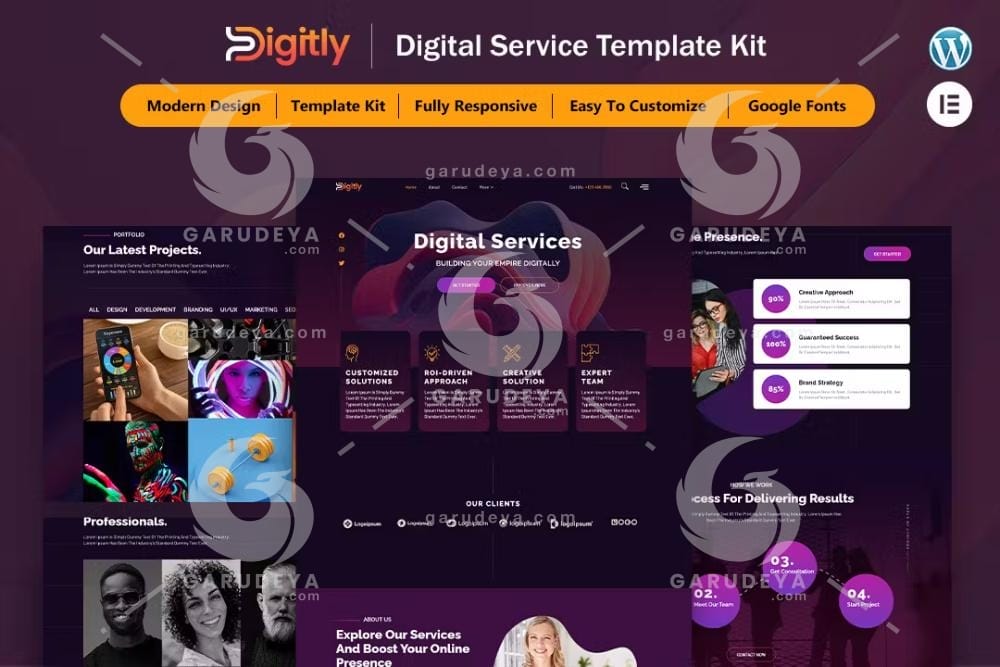 Digitly - Digital Service Agency Elementor Template Kit