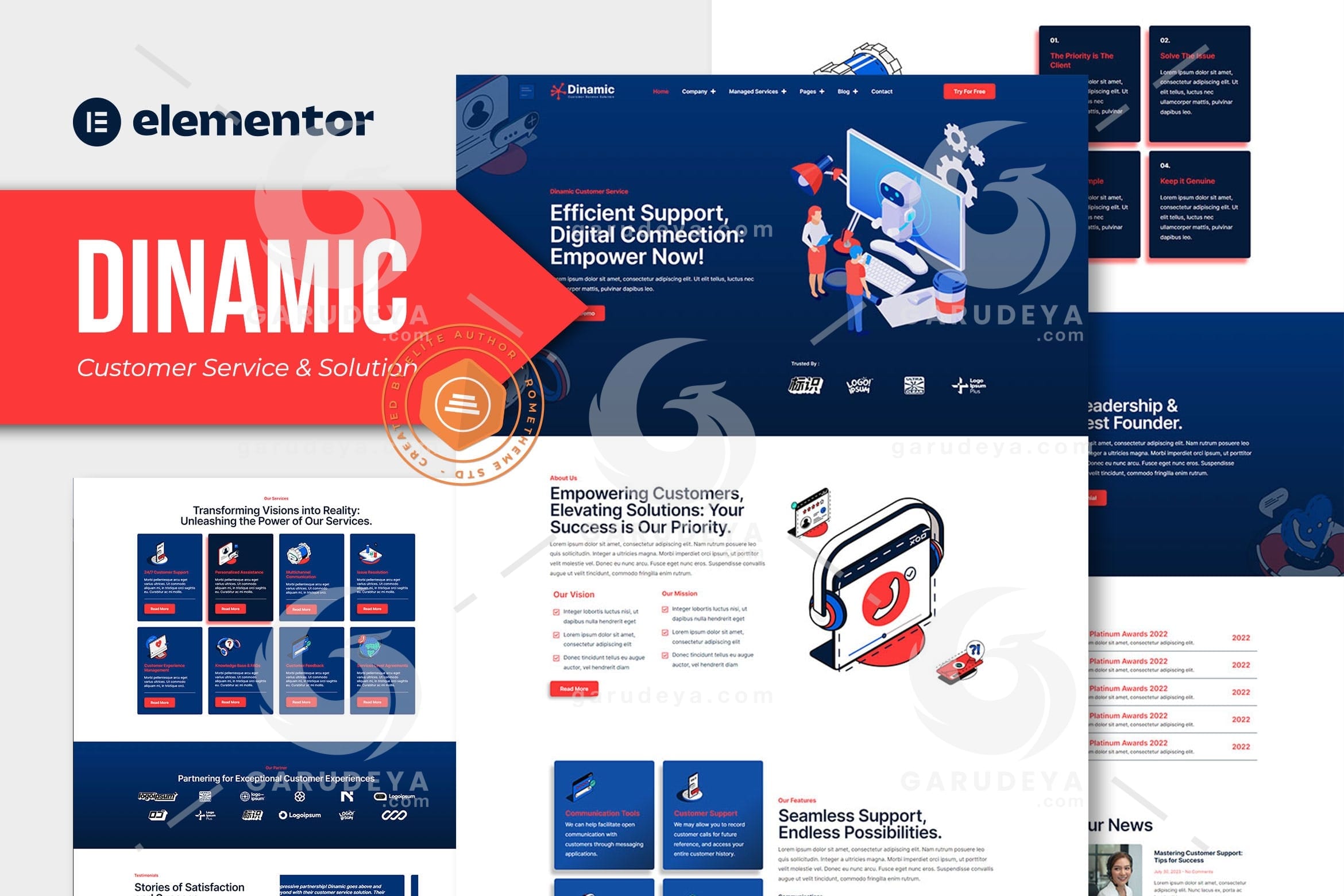 Dinamic - Customer Service & Solution Elementor Pro Template Kit