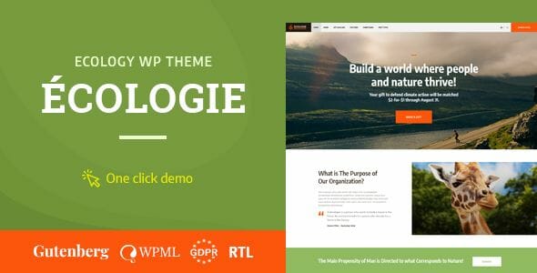 Ecologie - Environmental NGO & Ecology WordPress Theme