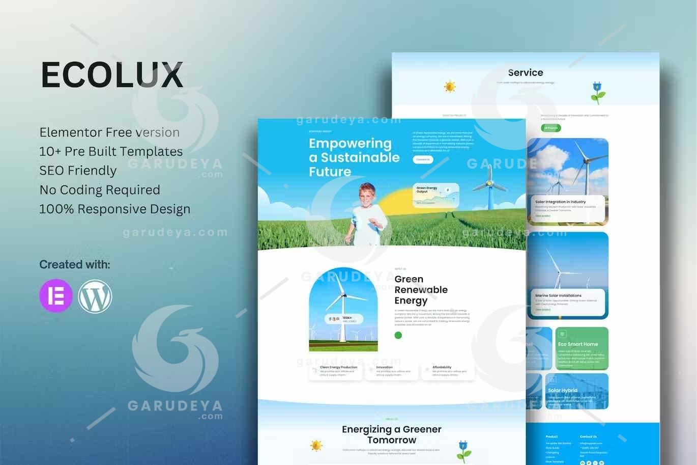 Ecolux - Green Renewable Energy Elementor Template Kit