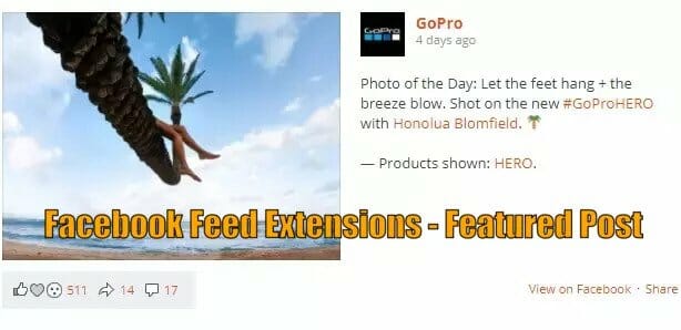 Facebook Feed Extensions - Featured Post