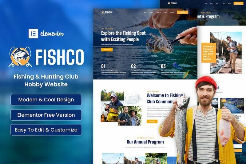 Fishco - Fishing & Hunting Club Elementor Template Kit