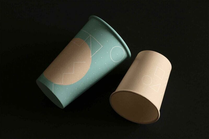 Free Two Sizes Paper Cups Mockups