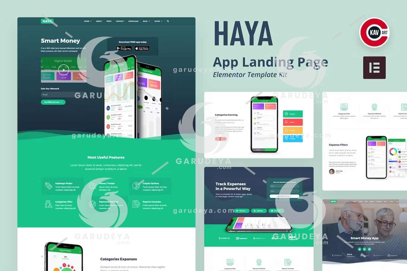 Haya - App Startup Elementor Template Kit