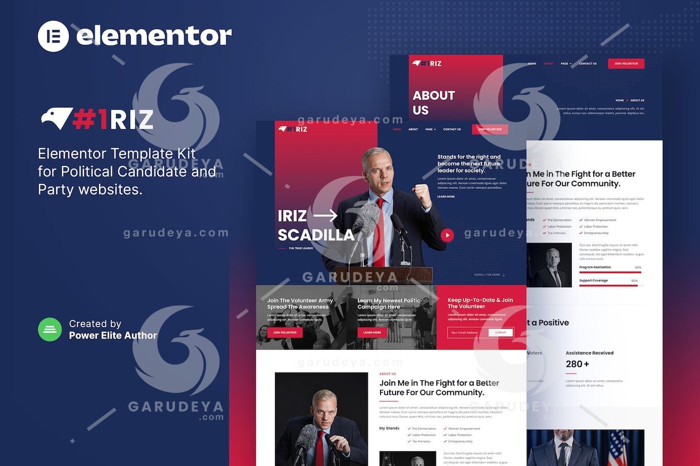 Iriz - Political Candidate & Party Elementor Template Kit