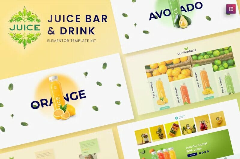 Juice Bar & Drink Elementor Template Kit