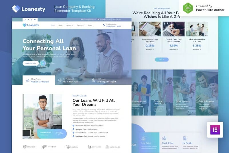 Loanesty – Loan Company & Banking Elementor Template Kit