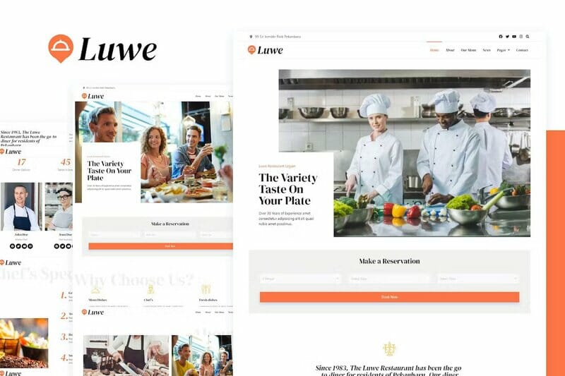 Luwe - Restaurant Elementor Template Kit