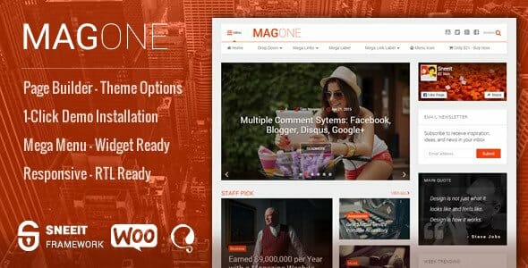 MagOne -­ Responsive Magazine & News WordPress Theme