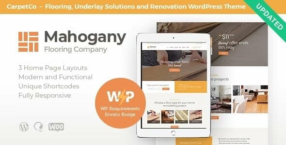 Mahogany Carpenting Woodwork & Flooring Company WordPress Theme