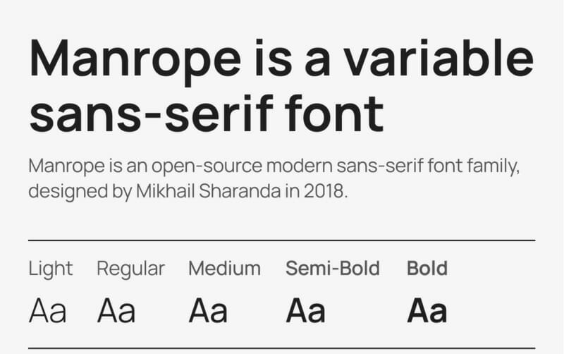 Manrope Font