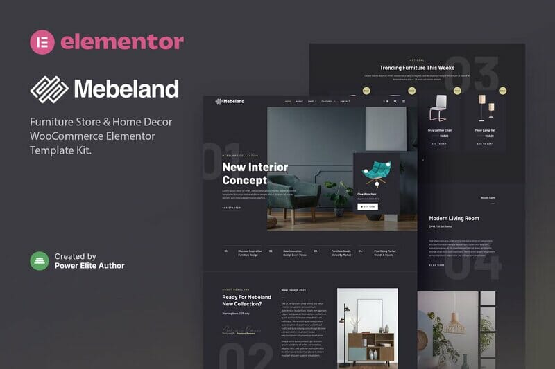 Mebeland – Furniture Store Elementor Pro Template Kit