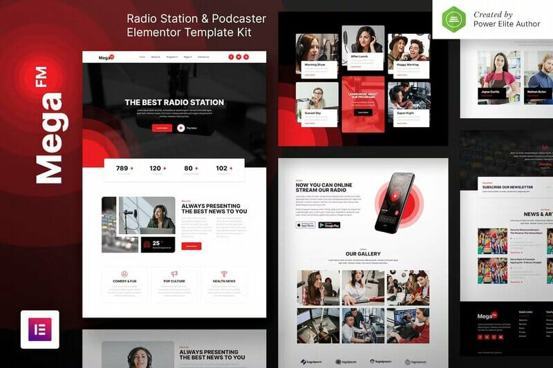 MegaFM – Radio Station & Podcaster Elementor Template Kit