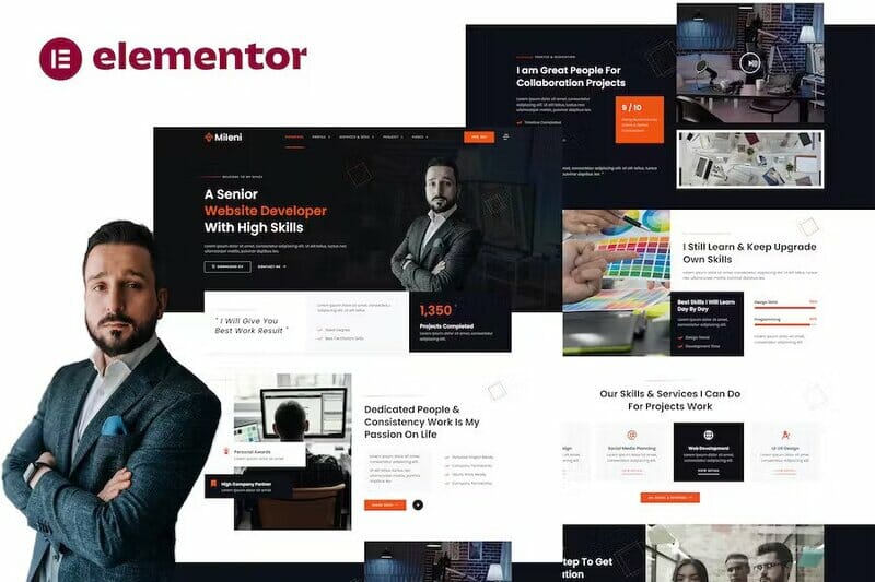 Mileni - Personal Freelancer & Portfolio Showcase Elementor Pro Template Kit