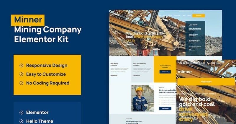 Minner - Construction & Building Elementor Template Kit