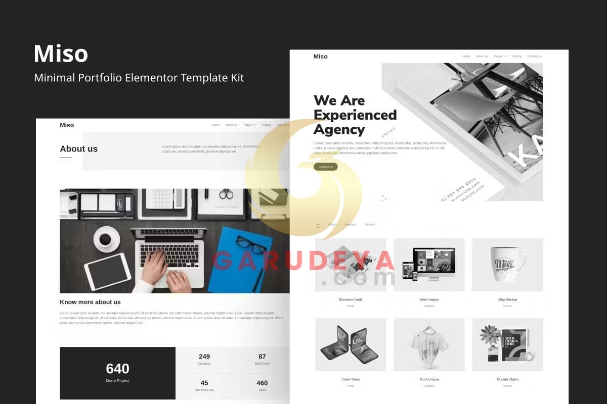 Miso - Minimal Portfolio Elementor Template Kit